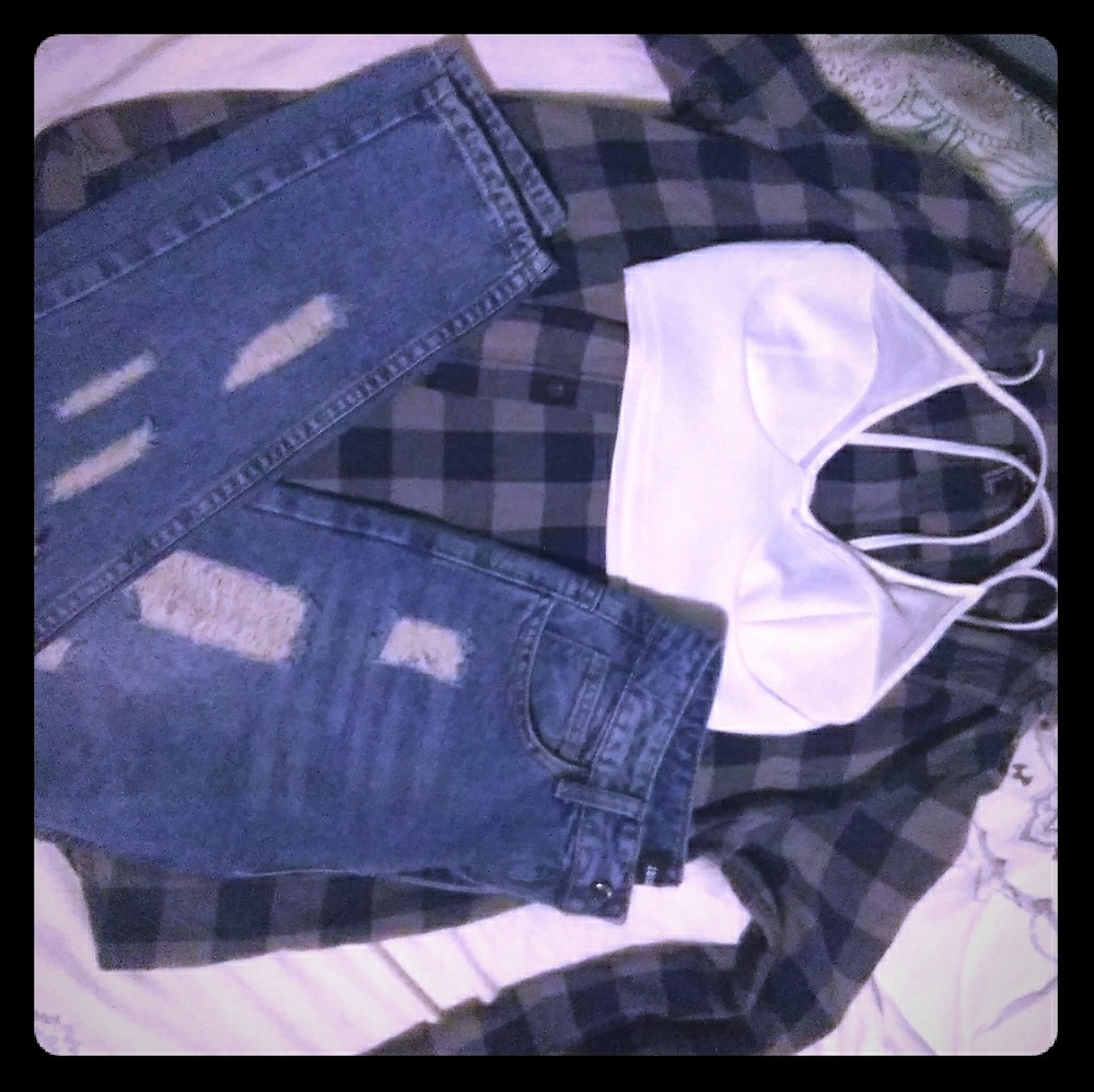 High waisted boyfriend jeans